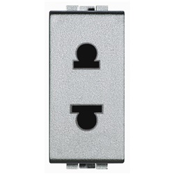 Presa elettrica 2 poli 16A 127/250V standard Euroamericano alveoli schermati uso domestico e professionale