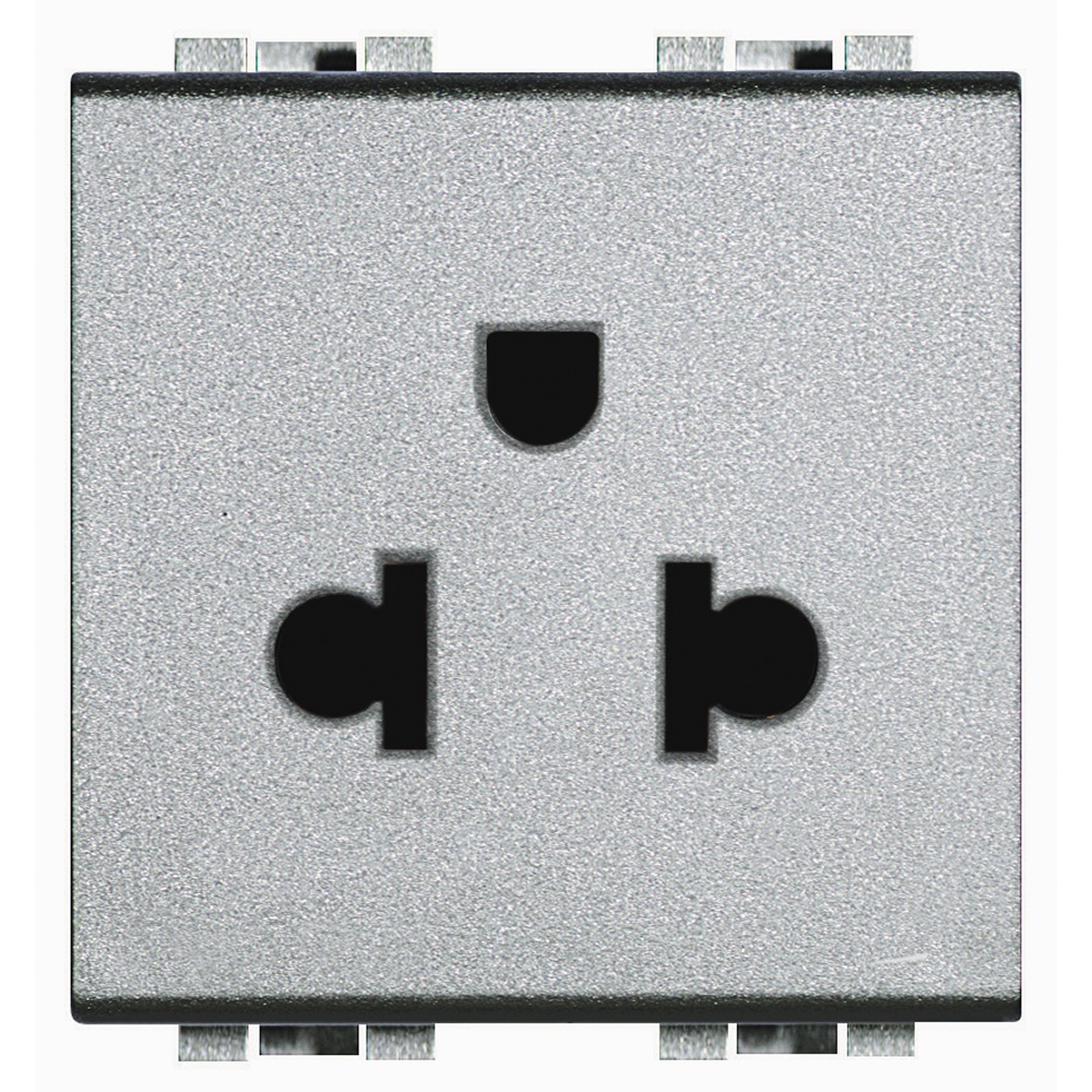 Presa elettrica 2P+T 16A 127/250V standard euroamericano con alveoli schermati per uso domestico e professionale