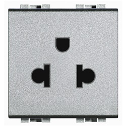 Presa elettrica 2P+T 16A 127/250V standard euroamericano con alveoli schermati per uso domestico e professionale