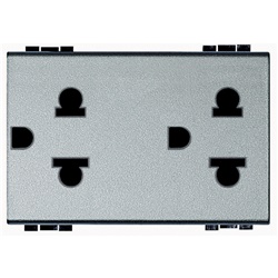 Presa duplex universale 2P+T 16A 127/250V standard euroamericano alveoli schermati uso residenziale e commerciale