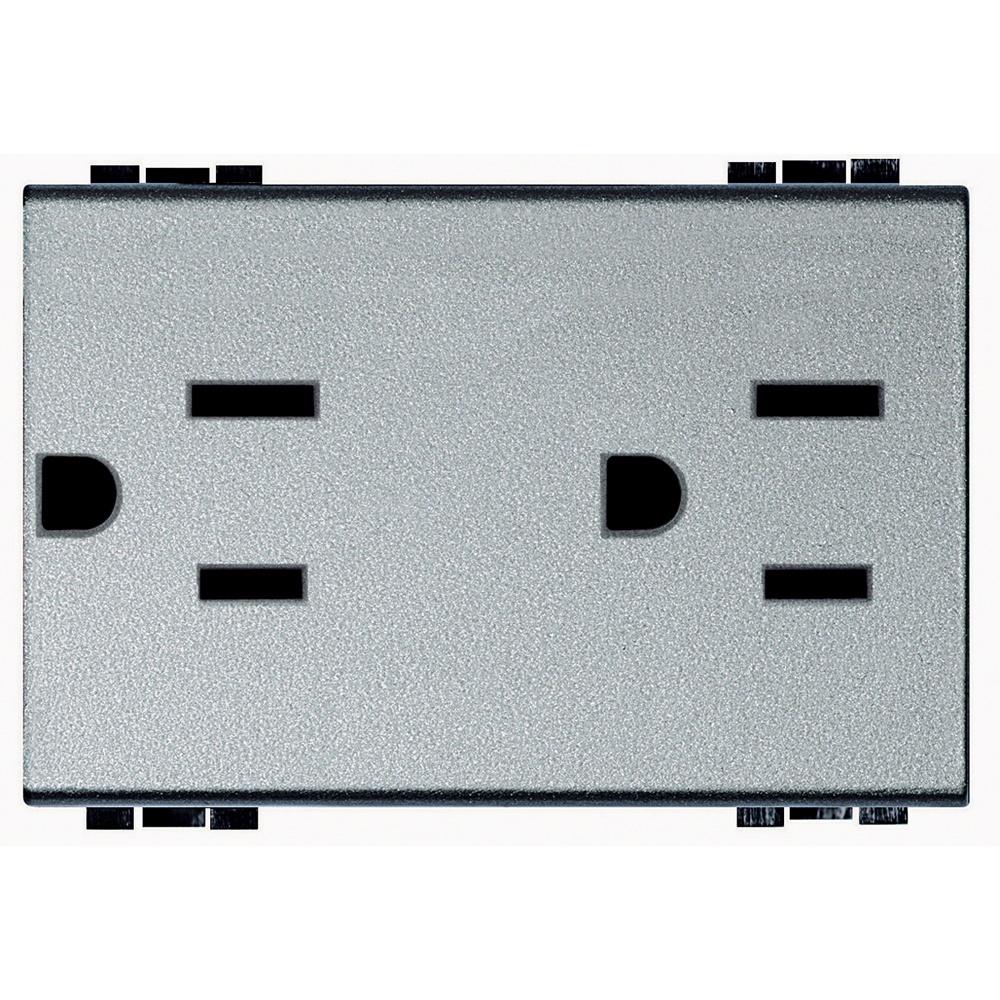 Presa duplex universale 2P+T 15A 127/250V standard americano alveoli schermati Light Tech