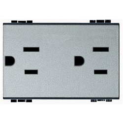 Presa duplex universale 2P+T 15A 127/250V standard americano alveoli schermati Light Tech