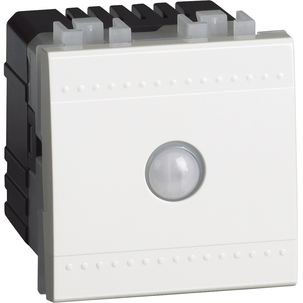 Deviatore Energy Saving bianco 2 moduli con sensore IR 8m 160° per risparmio energetico ambienti interni