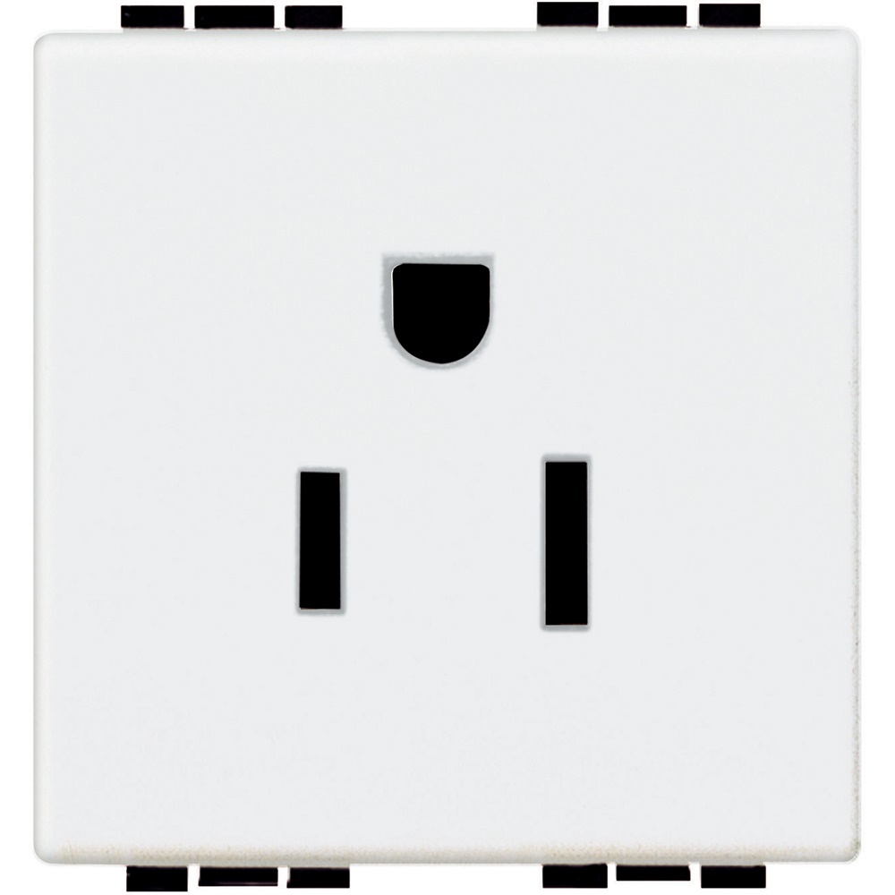 Presa elettrica 2P+T 15A 125V standard USA bianco alveoli schermati