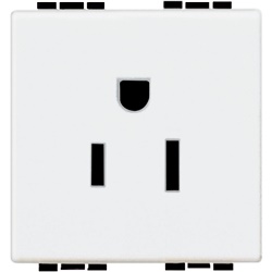 Presa elettrica 2P+T 15A 125V standard USA bianco alveoli schermati