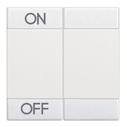 Copritasto Livinglight 2 moduli con serigrafia ON OFF bianco per impianti elettrici sicuri e accessibili