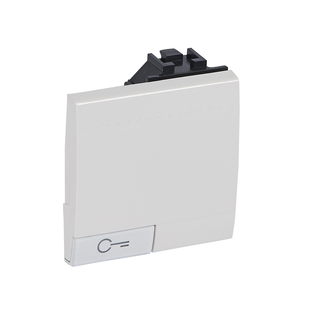 Copritasto con chiave 2 moduli bianco illuminabile per impianti elettrici sicuri