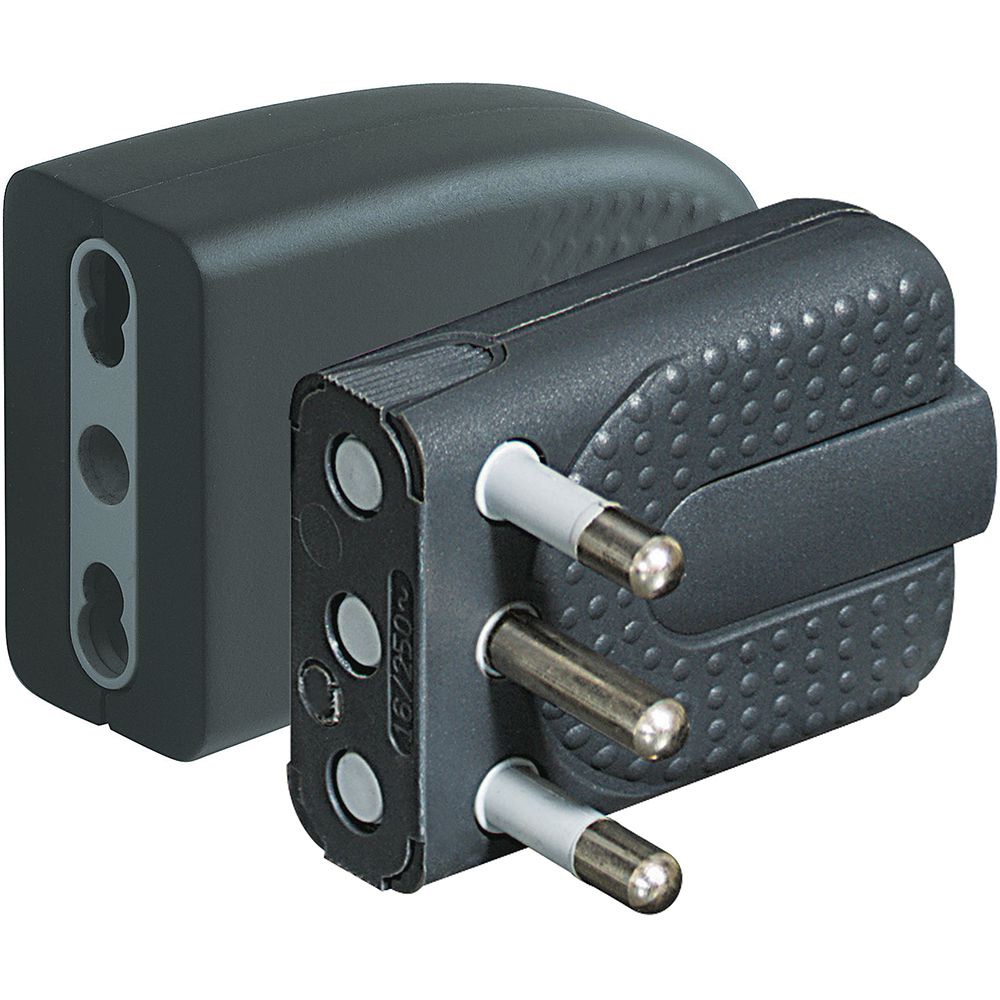 Kit spina e presa angolare 2P+T 16A salvaspazio per installazioni elettriche