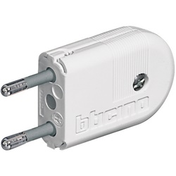 Spina volante 2P 10A avorio con spinotti orientabili per impianti elettrici