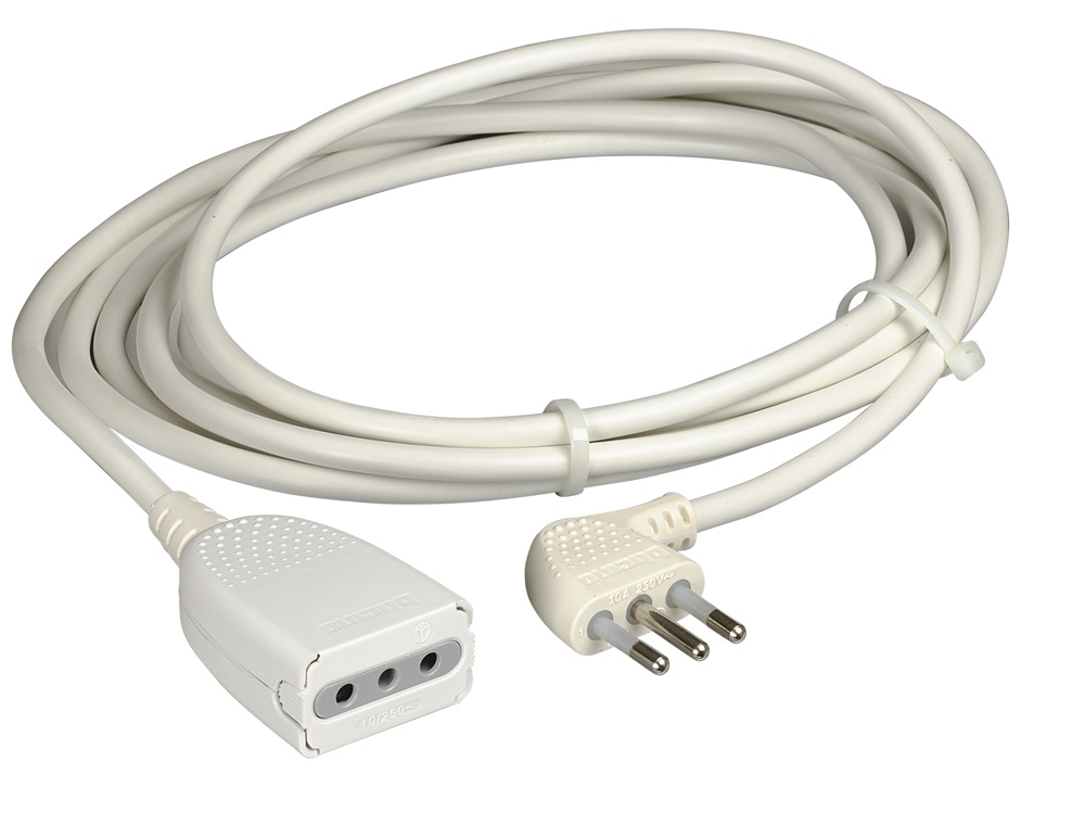 Prolunga elettrica 3m 2P+T 10A bianco domestica