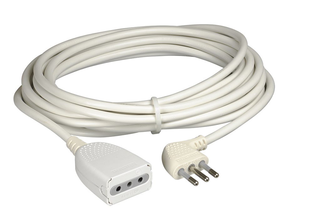 Prolunga elettrica 5m 2P+T 10A uso domestico bianco