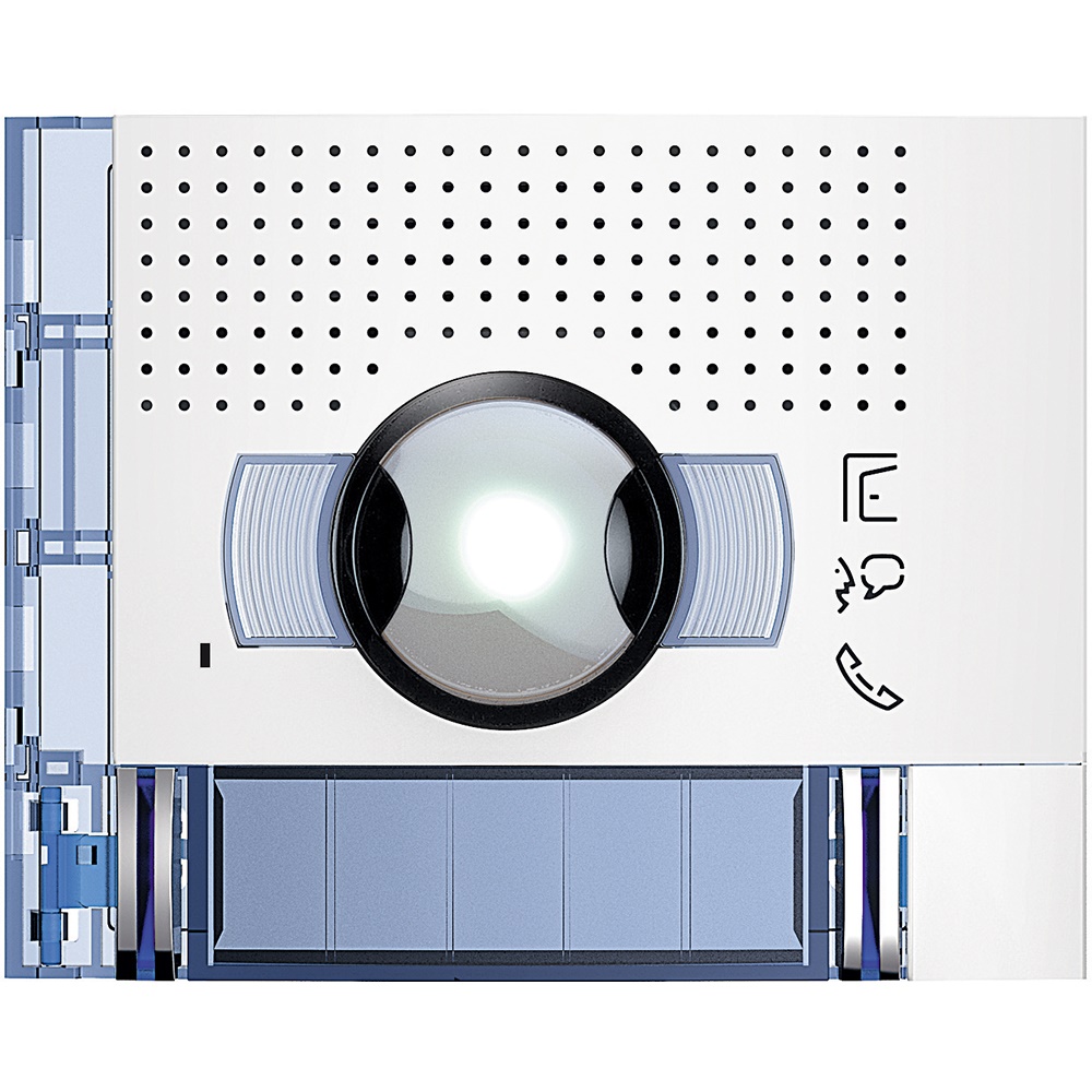 Frontale A/V grandangolare doppia fila 2 pulsanti finitura Allwhite per impianti elettrici incasso