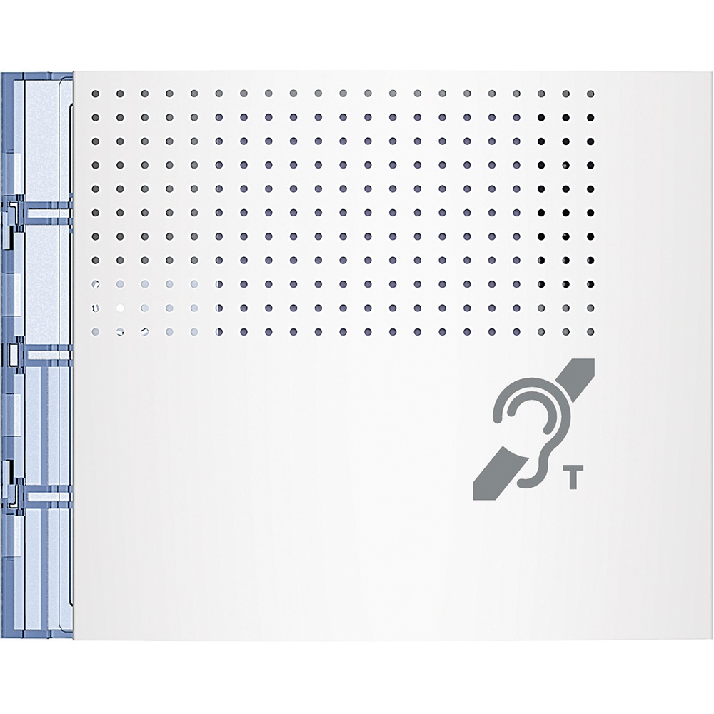 Frontale teleloop sintesi vocale allwhite per impianti elettrici montaggio a incasso