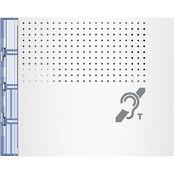 Frontale teleloop sintesi vocale allwhite per impianti elettrici montaggio a incasso