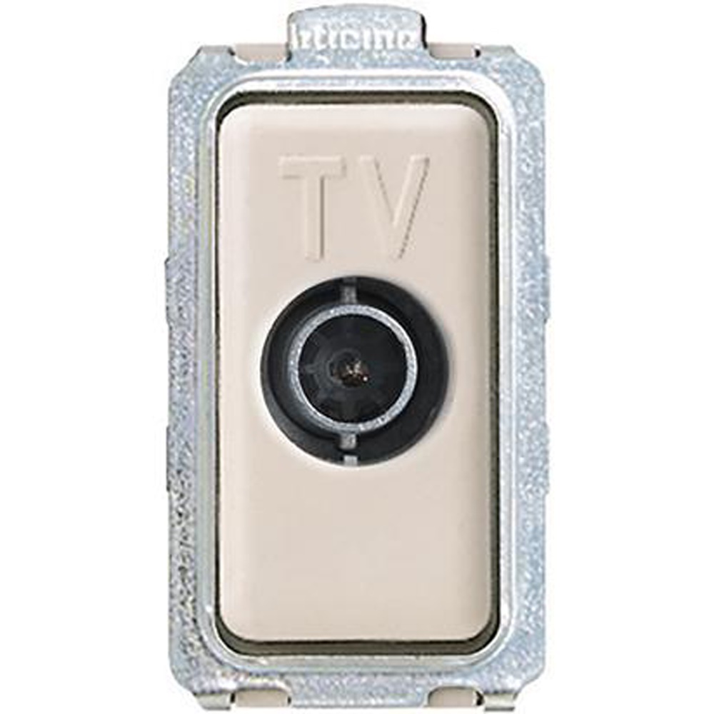 Presa TV passante 14dB modulo singolo per impianti antenna centralizzati e satellitari