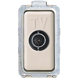 Presa TV passante 14dB modulo singolo per impianti antenna centralizzati e satellitari