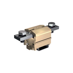 Morsetto 2 bulloni 120mm² per guida TH35 colore beige installazione elettrica