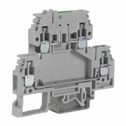 Morsetto sezionatore a vite 4mm² 2-piani colore grigio per cablaggio elettrico