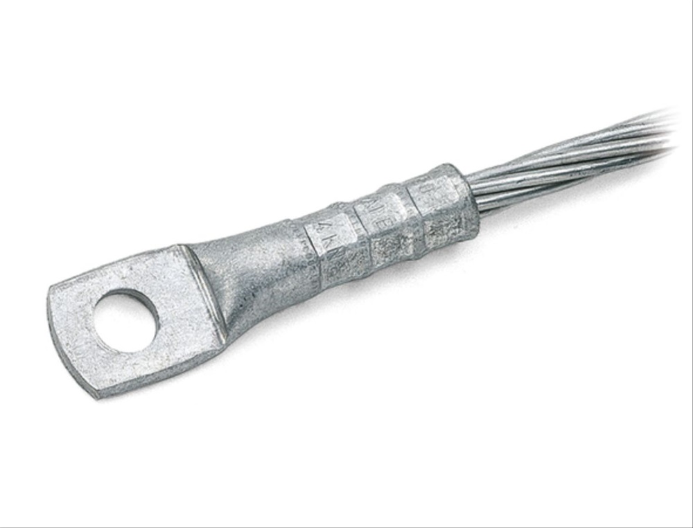Capocorda alluminio collegamento fune acciaio 50 mm² Ø9 mm
