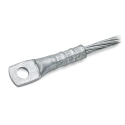 Capocorda alluminio collegamento fune acciaio 50 mm² Ø9 mm