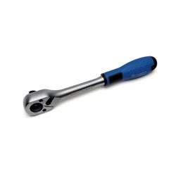 Cricchetto reversibile ½ con meccanismo 72 denti angolo 5° impugnatura ergonomica acciaio chrome vanadium finitura cromata satinata