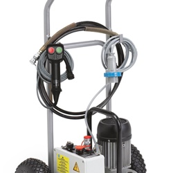 Carrello trasporto pompa CPE-1 per pompe da rete con tubi alta pressione e pulsantiera controllo
