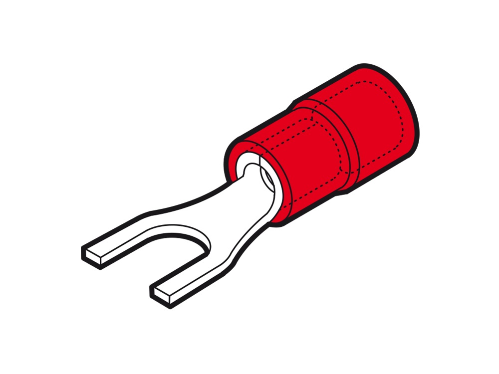 Capocorda rosso a forcella vite 5mm per connessioni elettriche sicure e durature
