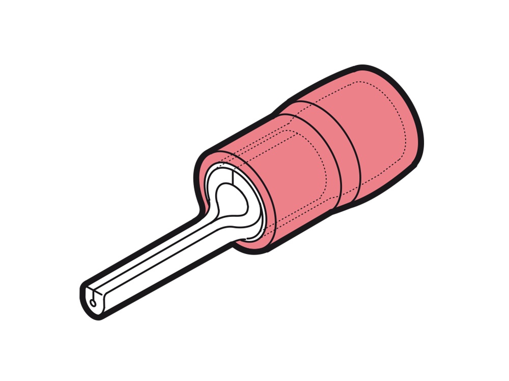 Capocorda rinforzato rosso CERKY-P10 per connessioni elettriche sicure e durature