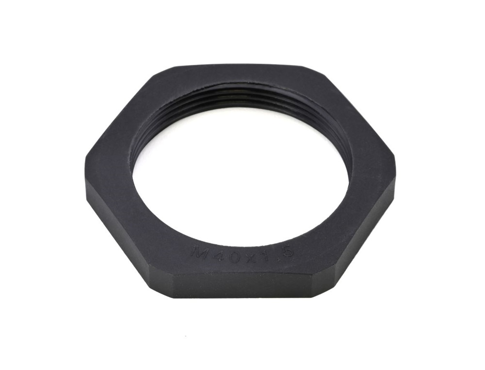 Controdado PA6.6 filettatura M40x1,5 nero per elettrico