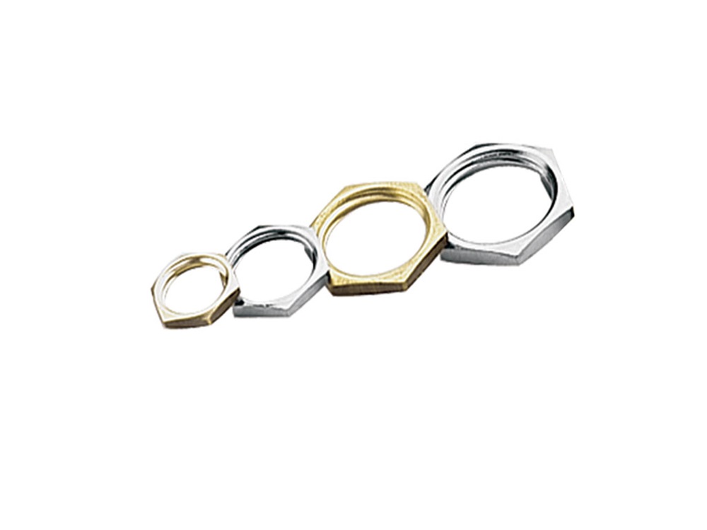Controdado ottone nichelato G5/8 filettatura gas per impianti elettrici