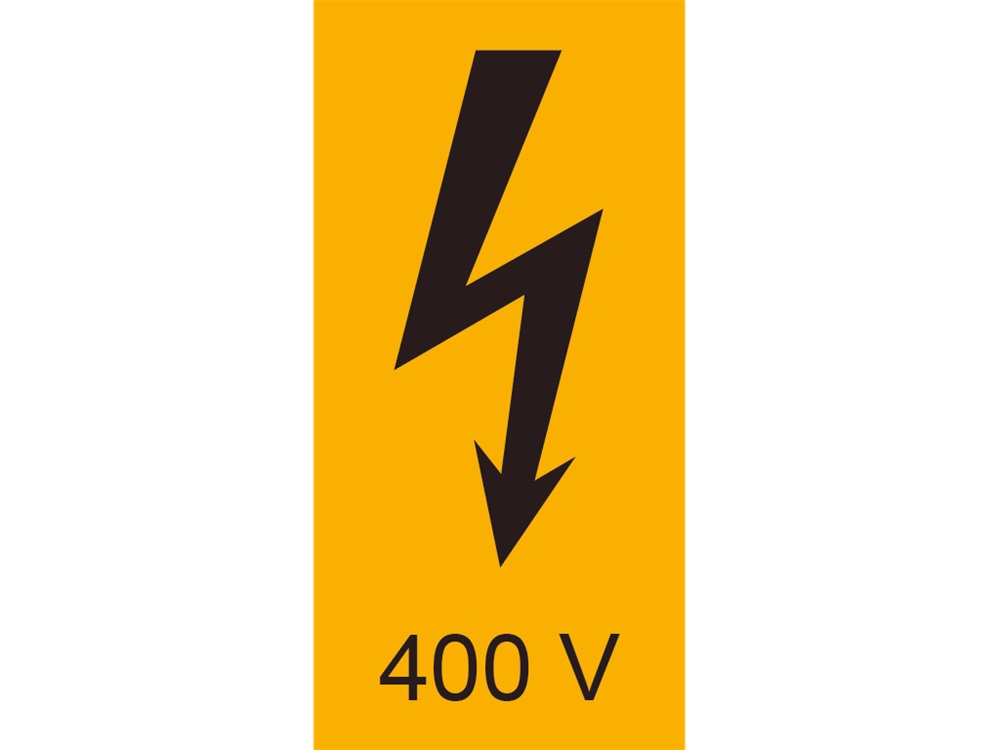 Etichetta avviso compatta 74x37 mm resistente per impianti e apparecchiature