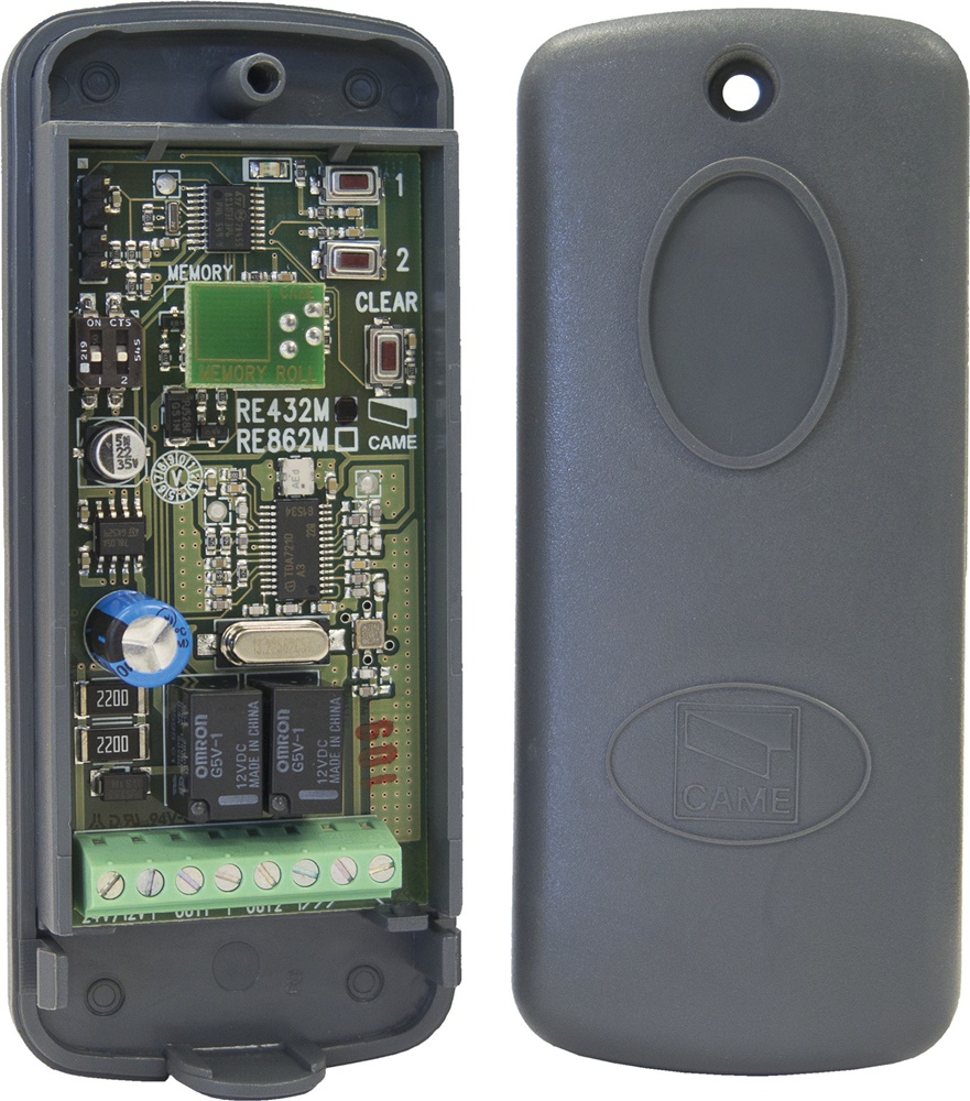 Ricevente bicanale 433,92 MHz multiutenza IP54 12-24V AC/DC per controllo accessi esterno