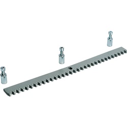 Cremagliera zincata acciaio laminato modulo 4 30x8 mm con fori e distanziali fissaggio