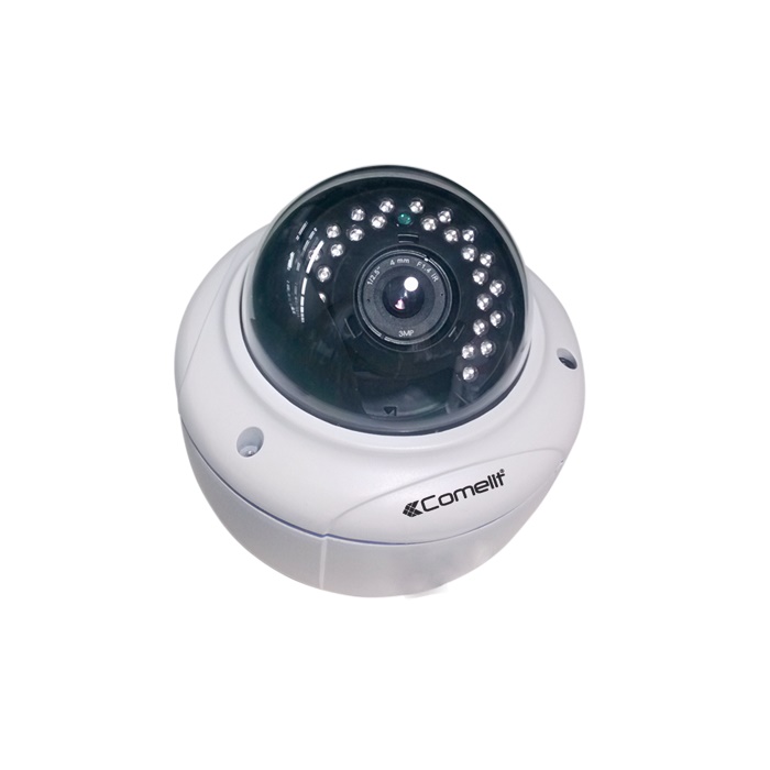 Telecamera IP minidome a colori Full HD 1080p, ottica varifocale 2.8-12mm, IR 30m, regolazione 3 assi