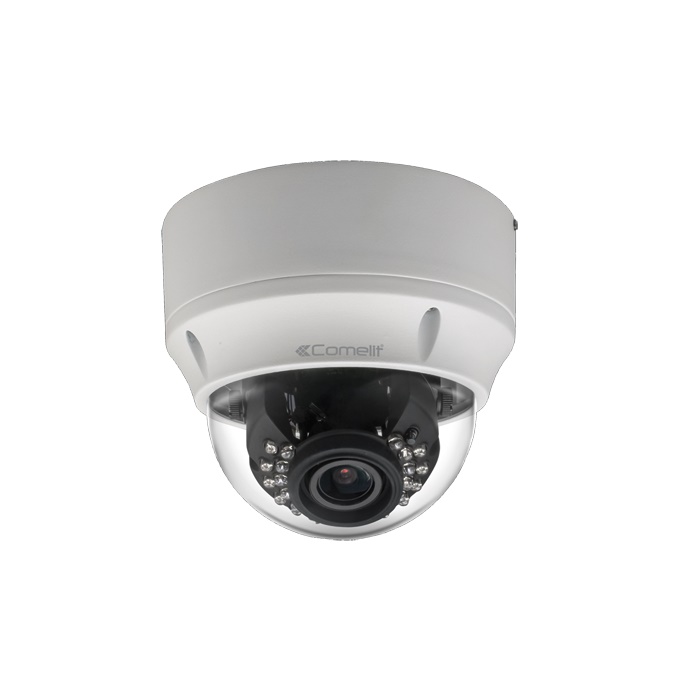 Telecamera IP vandaldome a colori 5MP, ottica varifocale motorizzata 3.6-10mm autofocus, IR 30m, contenitore waterproof IP66 antivandalo