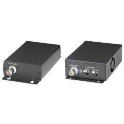 Convertitore attivo LAN/coassiale RG59, trasmissione segnale IP e PoE, distanza 125m, connettori RJ45/BNC, alimentatore incluso
