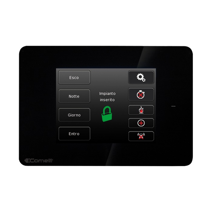 Serie Vedo - Tastiera touch 3.5 nera con RFID, 3 ingressi/uscite, verifica video 4 telecamere, 125x85mm