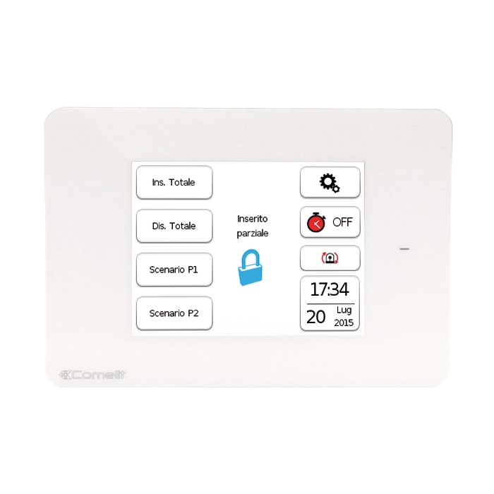Serie Vedo - Tastiera touch 3.5 bianca con RFID, 3 ingressi/uscite, verifica video 4 telecamere, 125x85mm