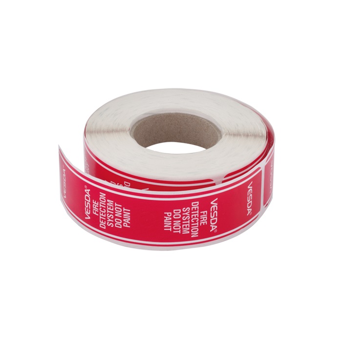 Etichetta rettangolare foro campionamento sistemi aspirazione, rotolo 100 pezzi autoadesive