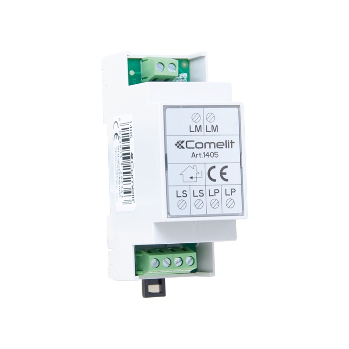 Serie Quadra - Scambio digitale audio/video, sistema Simplebus 2, max 2 ingressi, alimentazione da bus, montaggio DIN 2 moduli