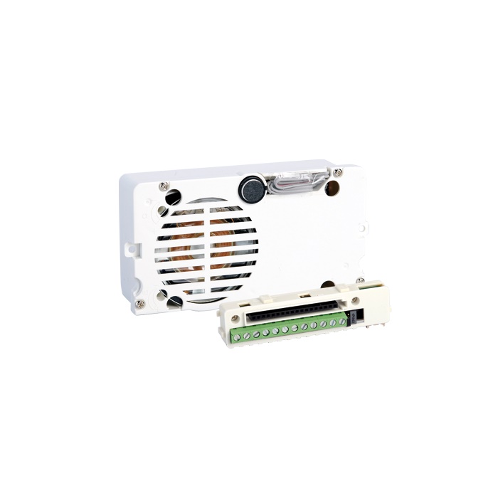 Serie Ikall - Gruppo audio, sistema Simplebus 2, echo-cancelling, relè 10A, DIN-SWITCH 8 pos
