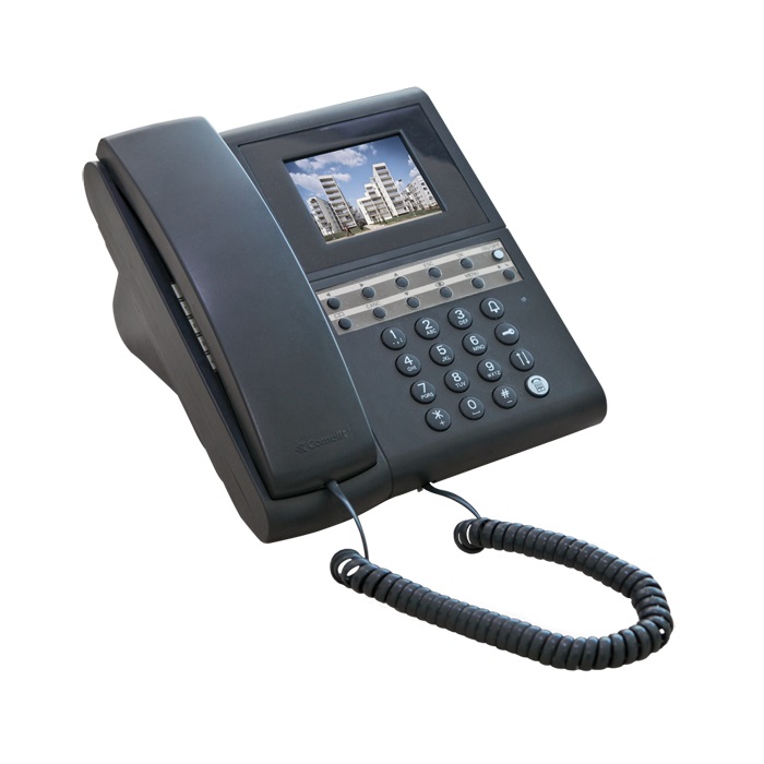 Centralino portineria video da tavolo, sistema ViP, display touch, tastiera alfanumerica, modalità giorno/notte, intercomunicante