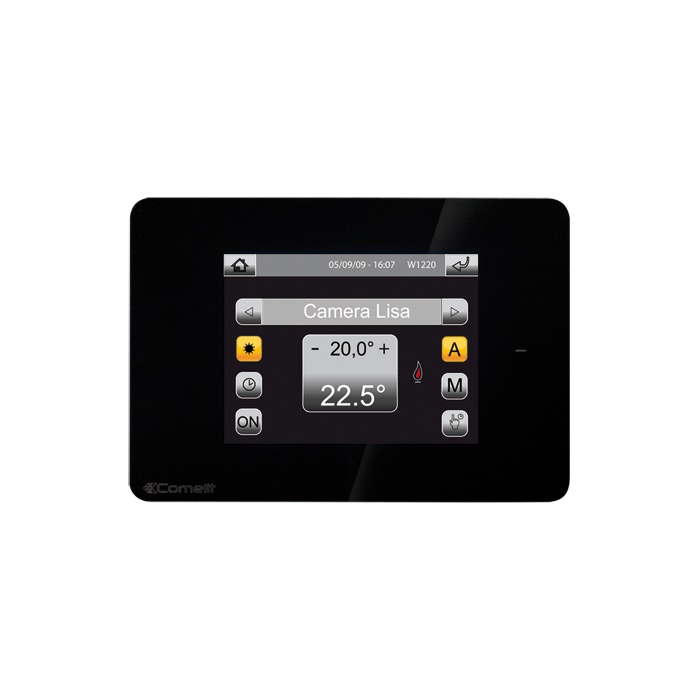 Cronotermostato Mini Touch 3,5 Nero con Sonda Integrata e Comando Fan-Coil SimpleHome