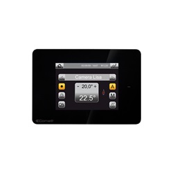 Serie Minitouch - Cronotermostato 3.5 touch nero, sistema SimpleHome, sonda integrata, 1 relè + 3 uscite