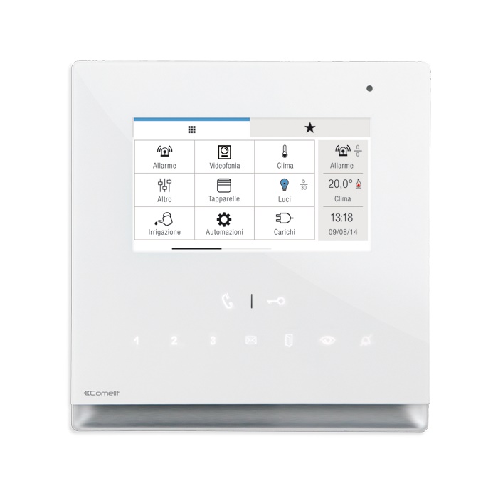 Serie Icona Manager - Supervisore 4.3 touch bianco, sistema ViP, RFID, videosegreteria, micro SD, 6W max