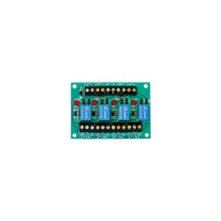 Scheda 4 relè basso assorbimento, 12VDC 23mA cad., contatti 1A scambio libero NC/NO, 77x55x20mm