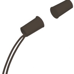 Contatto magnetico da incasso a sigaretta corto, plastica marrone, 18x11x11mm, non per infissi metallici