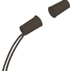 Contatto magnetico da incasso a sigaretta corto, plastica marrone, 18x11x11mm, non per infissi metallici