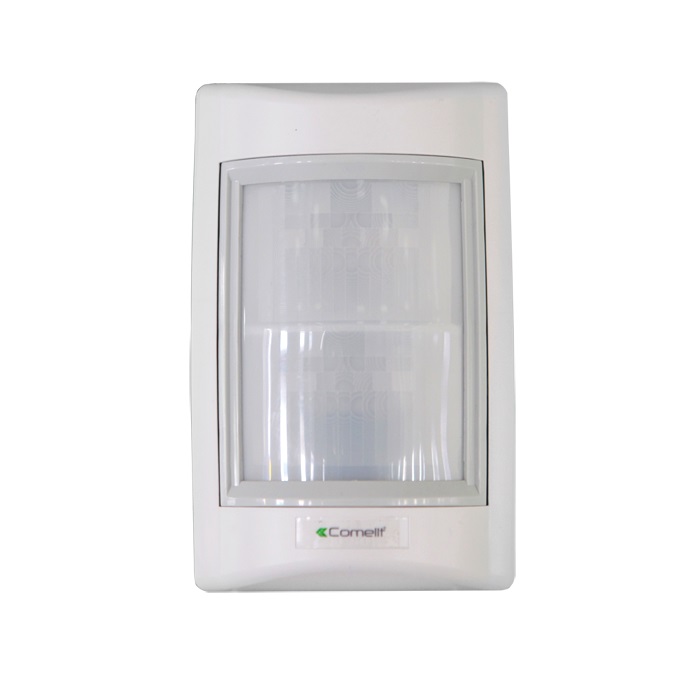 Sensore doppio PIR effetto tenda da esterno, portata 22.5m apertura 2.2m, tecnologia ASIC, IP65