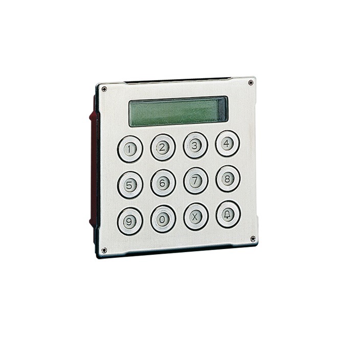 Serie Vandalcom - Modulo chiamata digitale, acciaio inox 316 2,5mm, tastiera 12 pulsanti, display 16 caratteri, 1000 codici